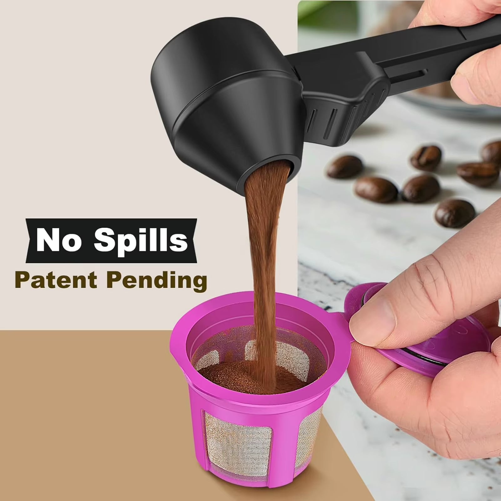 Creative Sliding Leakproof Coffee Scoop Protein Powder Measuring Spoon with Hanging Hole for Kitchen Bar Gym Travel