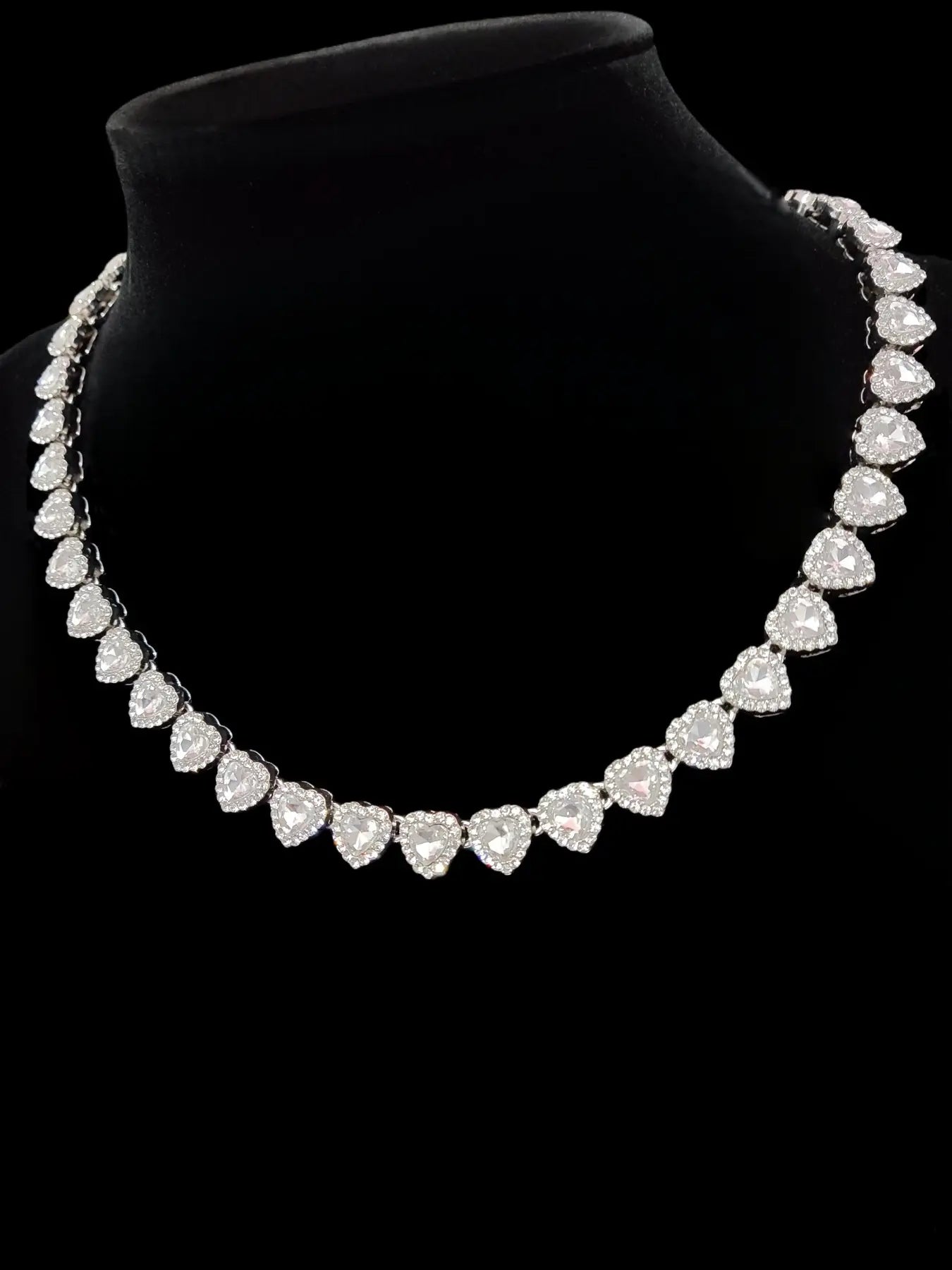 2 Pieces/Set 10Mm Love Heart Shape Chain Necklace and Bracelet for Men or Women, Hip Hop Iced Out Bling Bling Fashionable Jewelry Set