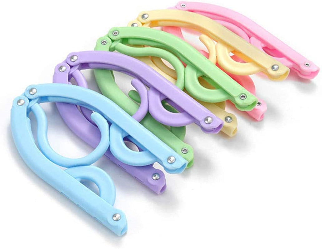 10-Pack Portable Foldable Plastic Travel Hangers - Compact Clothes Drying Rack for On-the-Go Use