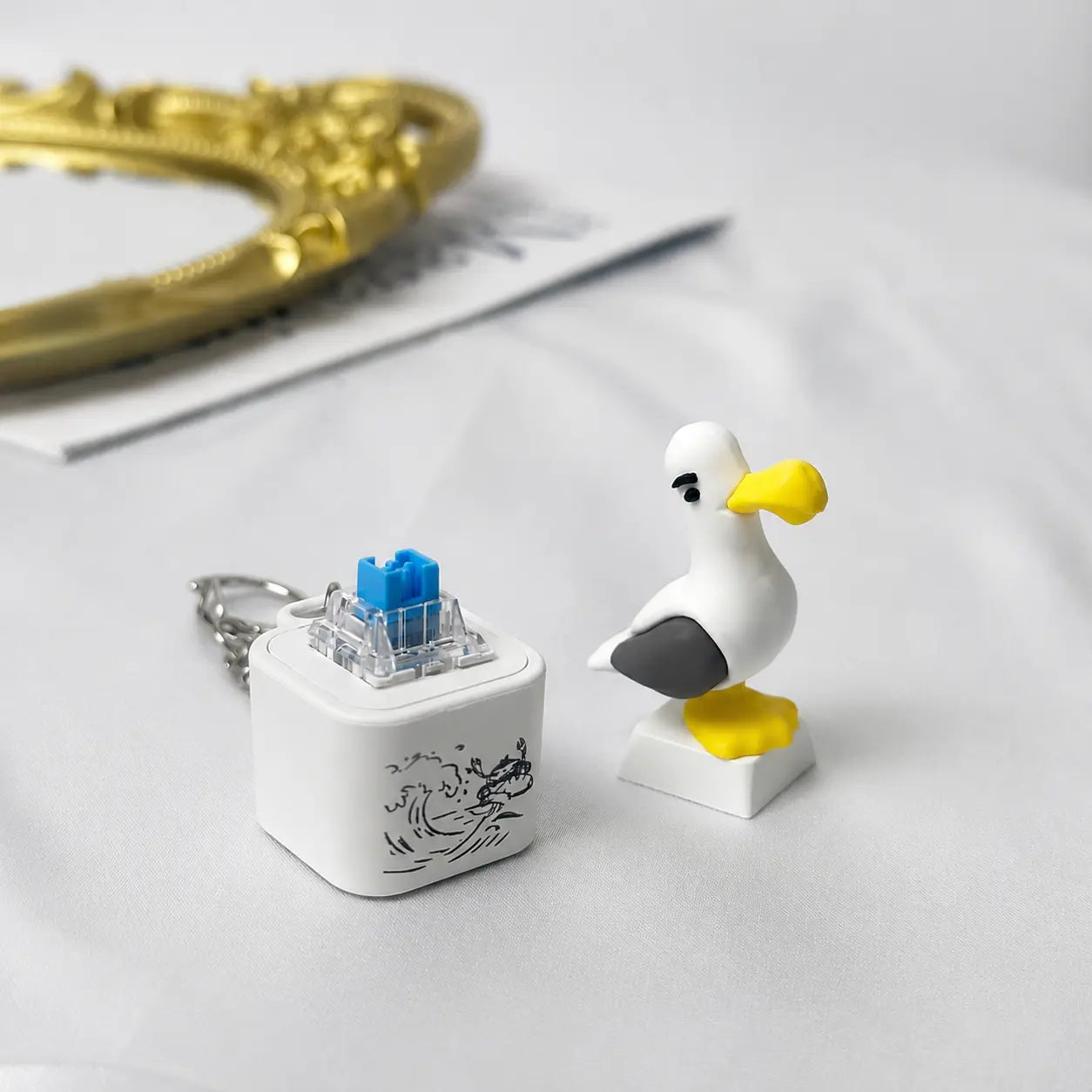 Seagull MINE! Button Keychain with Real Sound and LED Light - Engaging Interactive Gift for Friends and Family by Summerwins