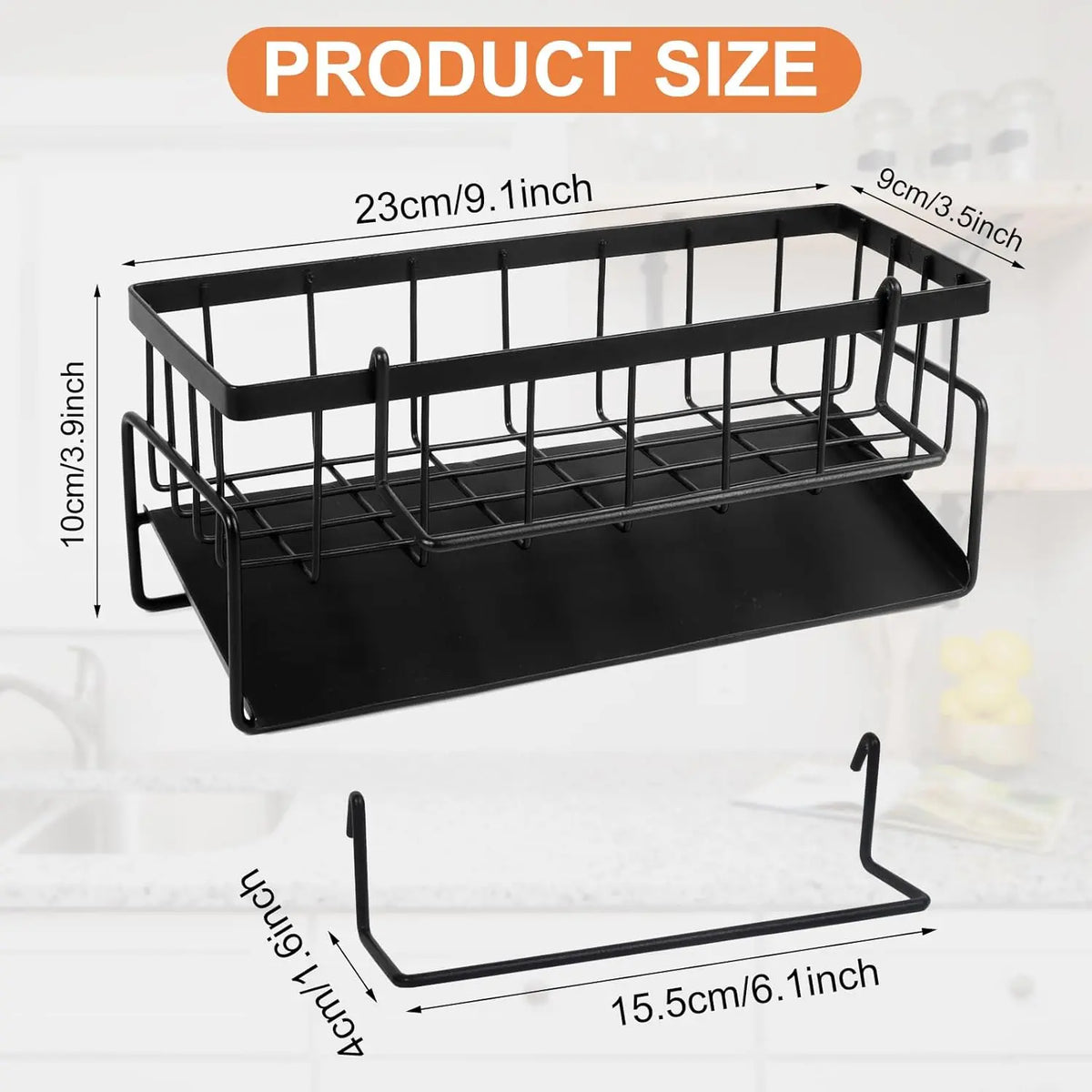Stainless Steel Kitchen Sink Organizer Rack with Utensil Holder